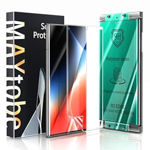 MAYtobe 2 Pack Screen Protector for Samsung Galaxy Note 20 ultra, With Easy Installation Frame, Upgraded version, 3D Curved Ceramic Film Not Glass, Fingerprint ID Compatible, No Bubbles, HD Clear