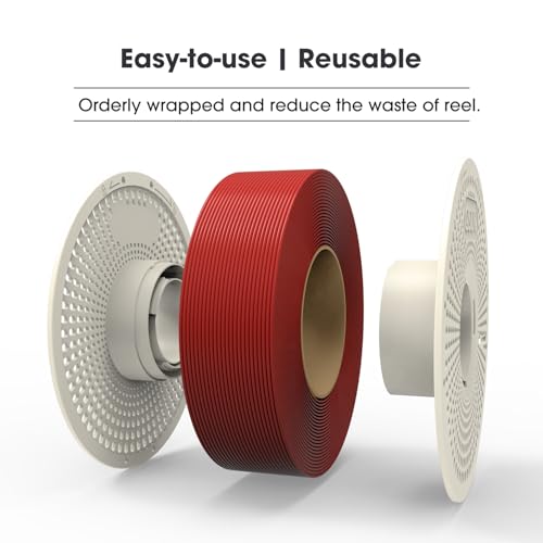 eSUN PLA+ Navulfilament en Spool Kit, Navulling Spoolless PLA Plus 1.75mm en Verwijderbaar Filament eSpool+, 1KG (2.2 LBS) voor 3D Printers (Koel wit, 1KG)