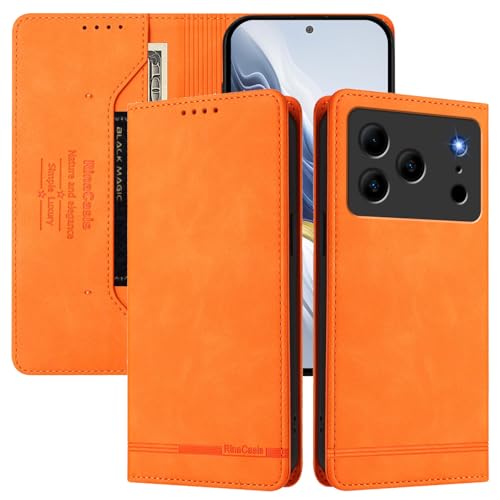 �X�}�z�P�[�X �Ή��@�� for Doogee Note 56 (Pro) / Note 56 Plus �yRFID�Ւf�@�\�z�y�J�[�h�z���_�[�t���}�O�l�b�g�J���t���b�v�X�^���h�z�P�[�X Orange