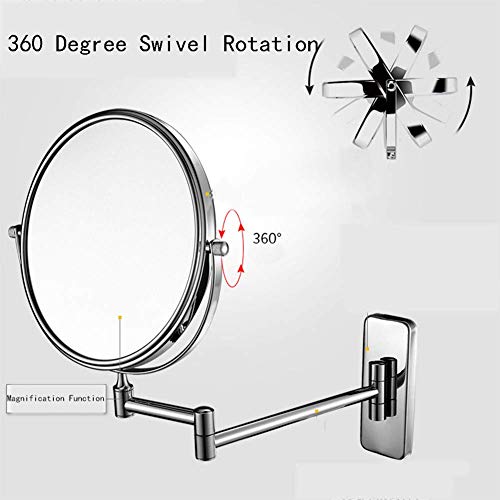 Miroir de maquillage grossissant mural extensible double face sans lumière pour cosmétique - 3