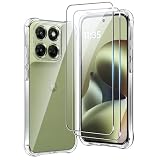Fhyeugfy Hülle für Motorola Moto G67/G77/G87 5G mit 2 Stück Panzer Schutz Glas, Vollständiger Kameraschutz, Transparent Kratzfest Schutzhülle Dünne Weiche TPU Silikon Durchsichtige Hülle