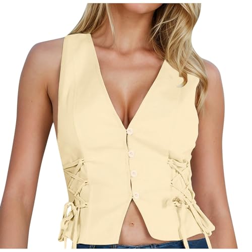 Chaleco vaquero lavado para mujer que estiliza la figura gracias a su cuello en V