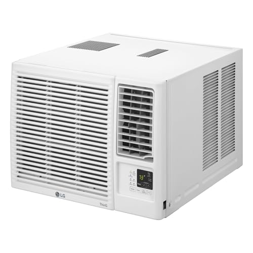 LG LW8021HRSM Wifi 7,500 Window Air Conditioner with Heat, 115V, Cools up to 320 Sq. Ft. for Bedroom, Living Room, Apartment, with Wi-Fi, App Control, 2 Speeds, Remote, White, 7500 BTU