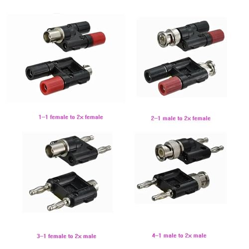 Adaptador BNC a doble banana convertidor coaxial osciloscopio 3