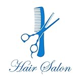 Decalcomania da muro per parrucchiere, forbici, pettine, bellezza, acconciatura, adesivi, tatuaggio da parete, decorazione, parrucchiere, decalcomanie in vinile, murales, grandi - 62x67 cm