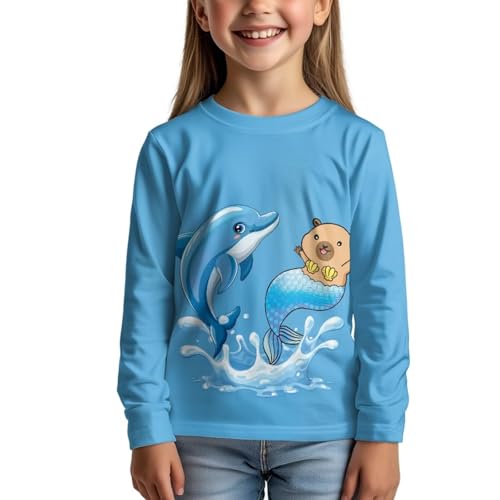 Renewold Kids Athletic Tees Crewneck T Shirts Long Sleeve Casual Shirts Girls Activewear T-Shirts for Spring Fall Winter4