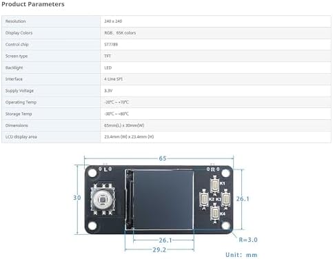 1.3인치 LCD 디스플레이 모듈, 내장 ST7789 드라이버, 240×240 해상도 IPS 스크린 65K RGB 컬러 SPI 인터페이스, 라즈베리 파이 제로/제로 W/제로 WH/2B/3B/3B+/4B, 조이스틱 및 6개의 버튼용 — 사진 5