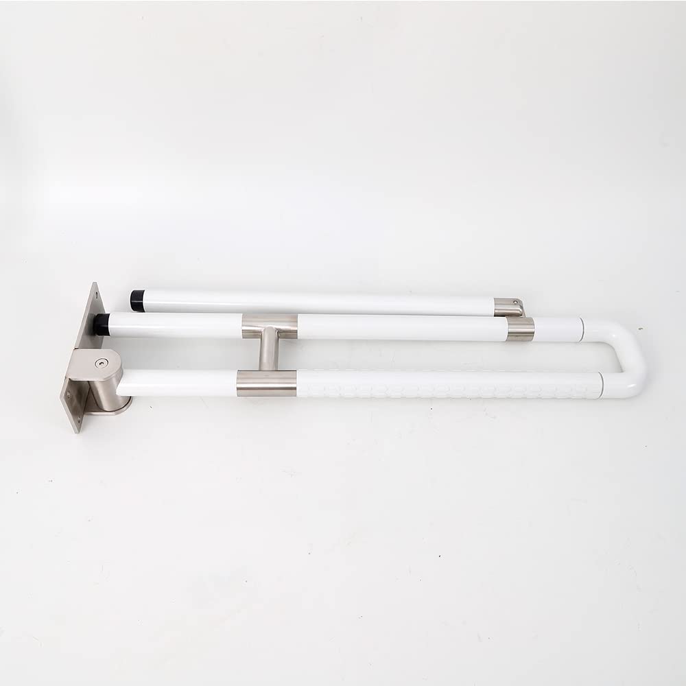 Asidero de apoyo para la pared del inodoro, antideslizante, montaje en pared (60 cm, color blanco)