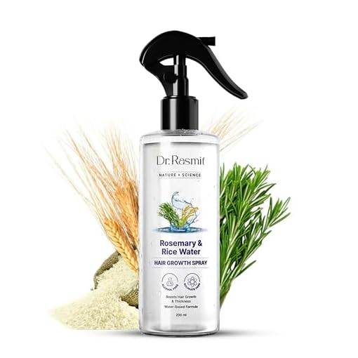 Dr. Rasmit Nature x Science Rosemary Water Spray with rice water for Hair Growth & Hair Thickness |100% Natural Extract | Soft & Smooth Hair| Controls Hairfall | Non-Greasy & Fast Absorbing | 200 ml