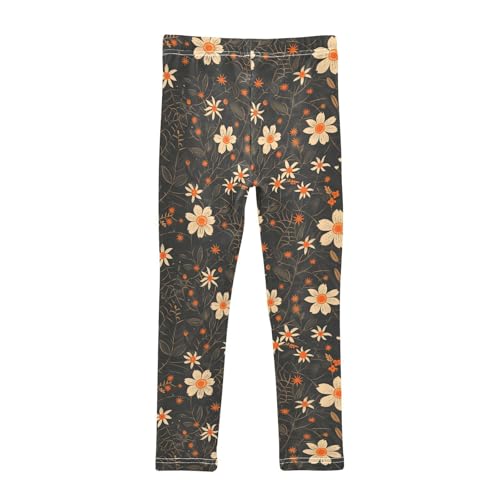 Girls Leggings Halloween Flower Spider Web Soft Toddler Leggings for Girls Kids Pants Size 4T-10T2