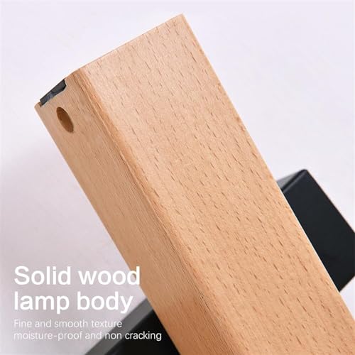 Aplique de pared LED de madera giratorio 360 con cable para sala 5