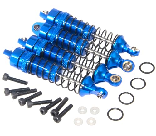 Shocks Absorber Compatible with Traxxas 1/18 LaTrax Parts Teton Desert Prerunner Replace 7660 7665 Front Rear Full Metal Damper Rc Car Upgrade(Blue)