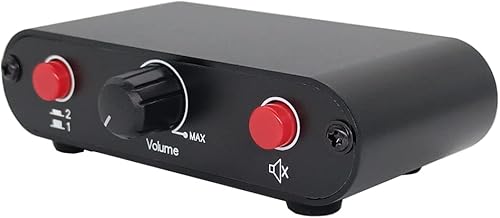 Miniatura 6 de Interruptor de audio estéreo RCA de 2 vías, interruptor de fuente de señal de entrada, selector, caja divisora (2 en 1 salida1 en 2 salida) RC21