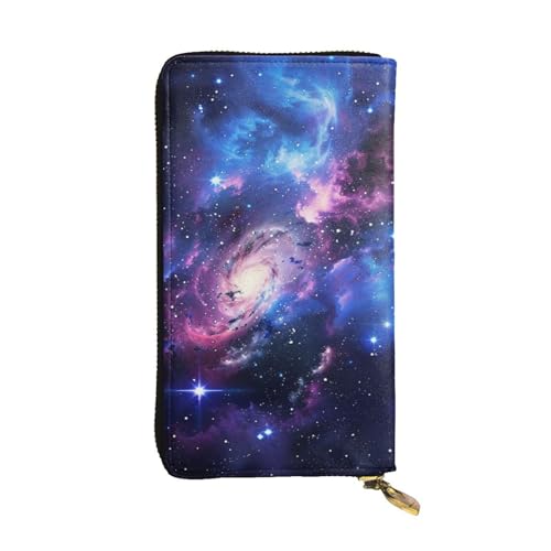 Universe Galaxy Star Space Printed Long Wallet for Women Men Cute PU Leather Wallet with Coin Purse and Credit Card Holder
