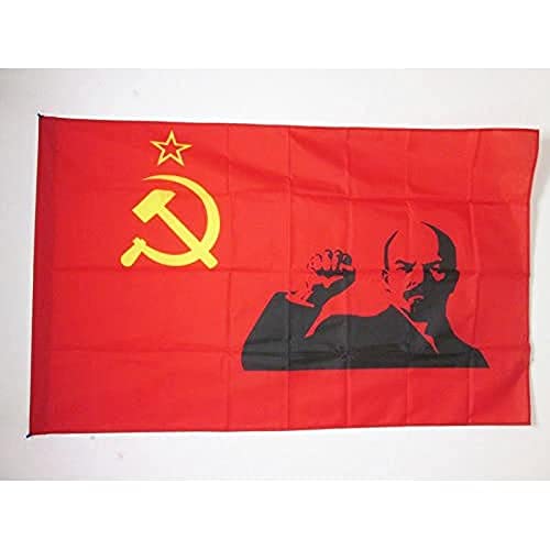 AZ FLAG, USSR with Lenin Raised fist Flag, 2x3 Ft, Soviet Union communist Banner with Sleeve, 100% Polyester, Fade Resistant