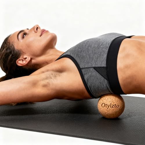 otylzto 2Pcs Massage Lacrosse Balls Natura Cork for Myofascial Release, Trigger Point Therapy, Muscle Knots, and Yoga Deep Tissu Therapy