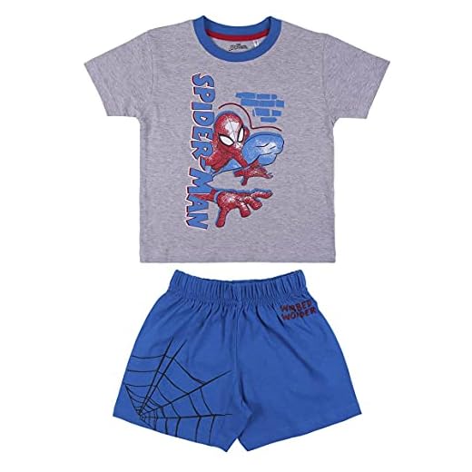 CERDÁ LIFE'S LITTLE MOMENTS Pijama Spiderman Niño para Verano de Color Azul-Licencia Oficial Marvel, Verde, 4 años para Niños