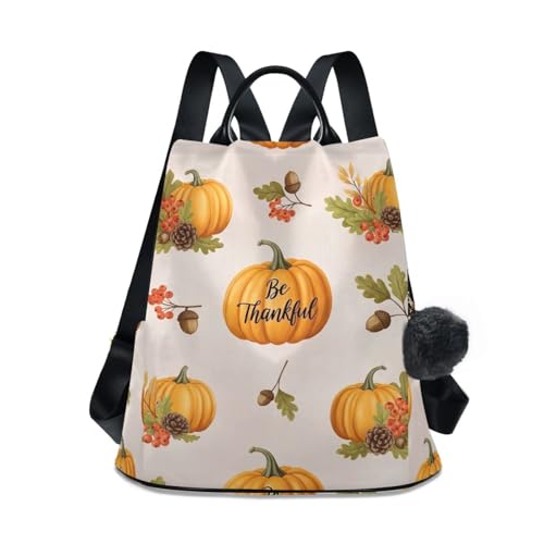 Sac à dos citrouilles d'automne pour femme avec fermeture éclair antivol