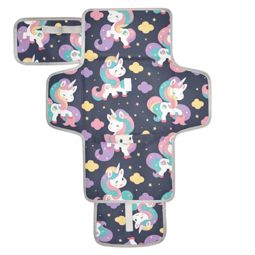 Syxiop Einhorn Wickelunterlage mit Tasche