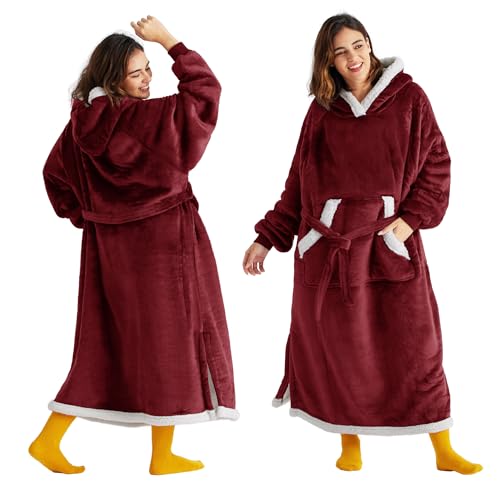 Bedsure Sherpa Wearable Blanket Hoodie, Adult