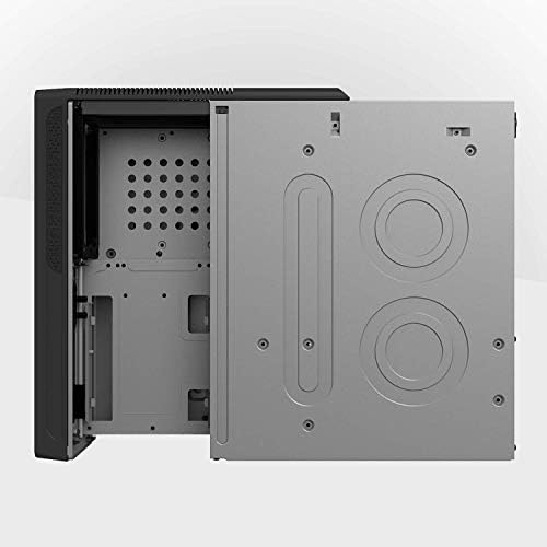 CiT S014B Slim Micro ATX Case with 300 W PSU Built-In Card Reader - Black