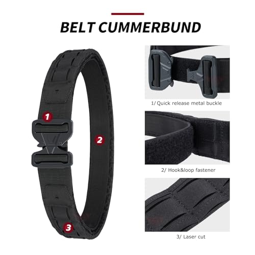Image of YAKEDA Tactical Battle Belt-Quick-Release Rigger Men's Belts Airsoft Nylon Inner & Outer Anti-slip Belt