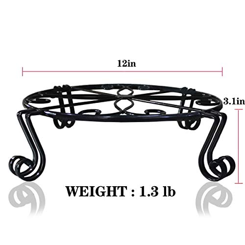 4 Pack Black Plant Stand For Flower Pot Heavy Duty Potted Holder Indoor Outdoor Metal Rustproof Iron Garden Container Round Supports Rack For Planter Bronze, Pumpkin Stand Outdoor…… #TOP1