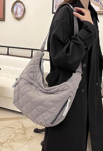 Image of Nylon Crescent Crossbody Bag for Women Shoulder Tote Handbag Casual Sling Bag Dumpling Purse Bag for Outdoor Travel
