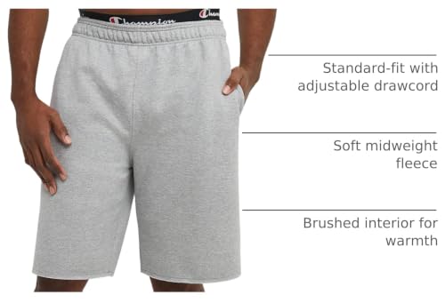 Champion Men's Powerblend Fleece 10-Inch Short, Platinum Silver Heather, 3X-Large - image 4