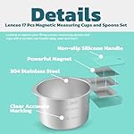 Magnetic Measuring Cups and Spoons Set of 17 - Stackable Stainless Steel Magnetic Measuring Spoons Set with Leveler - Dual Marking Scale Measuring Cup for Dry and Liquid Ingredients - Baking & Cooking - Image 4