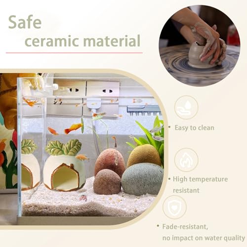 Image of Ceramic Aquarium Decor White Carrot Betta Fish Tank Accessories