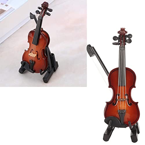 Miniature Violin, Exquisite Musical Instrument Wooden 8Cm Simulation Violin Decoration For Table #TOP1