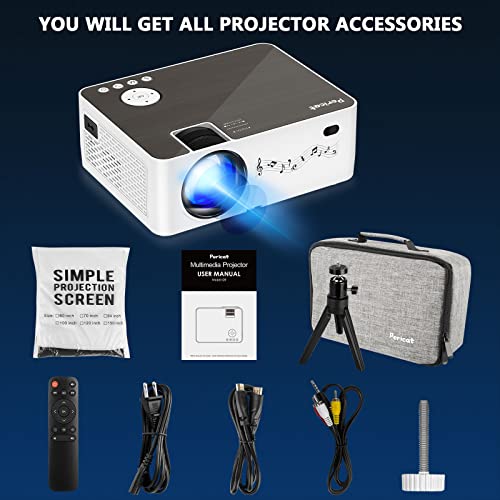 Projector With Wifi And Bluetooth, 5G Wifi, Native 1080P/12000L Video Projector With Screen, 4K Support Outdoor Projector, 350'' Display Phone Projector With Carry Bag For Iphone,Tv Stick, Mac #TOP6