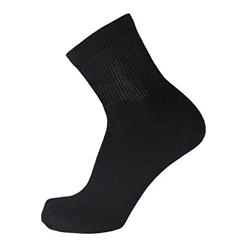 Big And Tall Diabetic Neuropathy Ankle Socks, King Size Mens Athletic Quarter Socks (Size: 13-16) (Black, 6) #TOP2