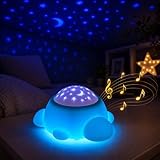 Corep Objet lumineux bleu TURTLE projecteur ciel étoilé   7 modes musicaux   LED RGB   batterie rechargeable