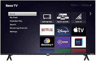 RCA RR40FD1-A 40 Inch FHD Smart Roku TV, with BBC Netflix Freeview Play Disney+, HDR DVB-T2/T DTS Studio Sound Dolby Audio 2 x HDMI 2 x USB Connect, Large Screen TV for Living Room Home