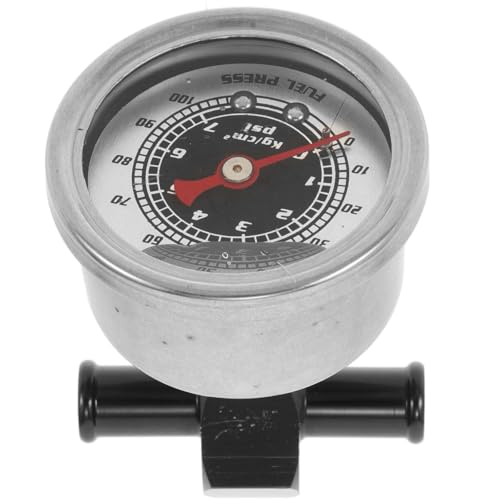Mikinona Manómetro de Presión de Combustible 0-100 Psi Medidor Mecánico con Conector en T 3/8 para Automóviles Resistente y Preciso Compatible con Sistemas de Línea de Combustible