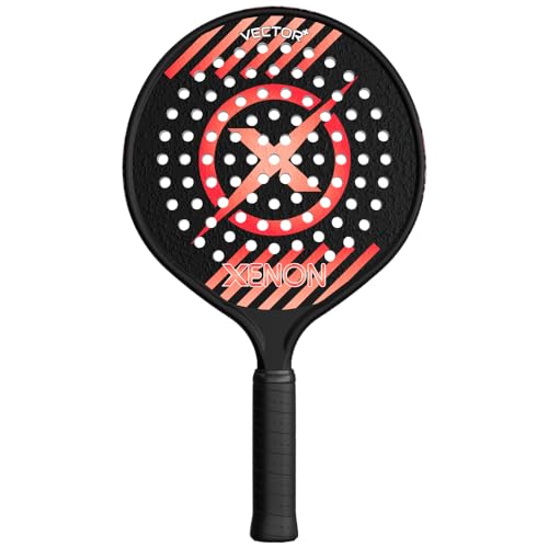 Vector+ Platform Tennis Paddle by Xenon Paddle, Oversize Head, Handle Weighted, Medium Firmness Foam Core, Power and Control, 4.25â€ Grip