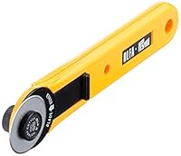 Prym 611371 Mini Rollschneider 28 mm – Präziser Stoffschneider für Kurvenschnitte, ideal für Patchwork & Nähen – Ergonomisch, für Rechts- & Linkshänder, gelb/schwarz, mit OLFA-Klinge