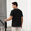 Focixfor Men's Henley T Shirt Short Sleeve Soft Casual Button Summer Shirts Tops Black 3XL #2