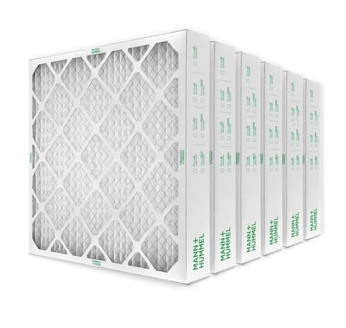 Mann+Hummel 20x25x4 MERV 8 Pleated HVAC AC Furnace Air Filters. Case of 6. (Exact Size: 19.5 x 24.5 x 3.75 Inches)
