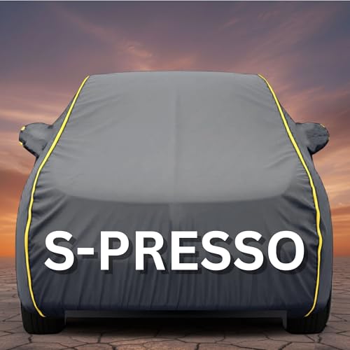 Image of Premium Grey Series 100% Waterproof Car Body Cover for S-Presso Cover (All Models) with Mirror Pockets | Triple Stitched, Elastic, Custom Fit, Heat Resistant, Anti-Dust, All-Weather Cover