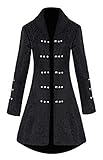 OCASIÓN: El Vintage Gothic Coat es adecuado para hombres adultos, mujeres o niñas y niños adolescentes. Es una chaqueta gótica perfecta para fiestas de rock y temática steampunk, disfraces de Halloween, cosplay, desfiles de discotecas, casuales, bodas, renacimiento, piratas, disfraces coloniales, etc.