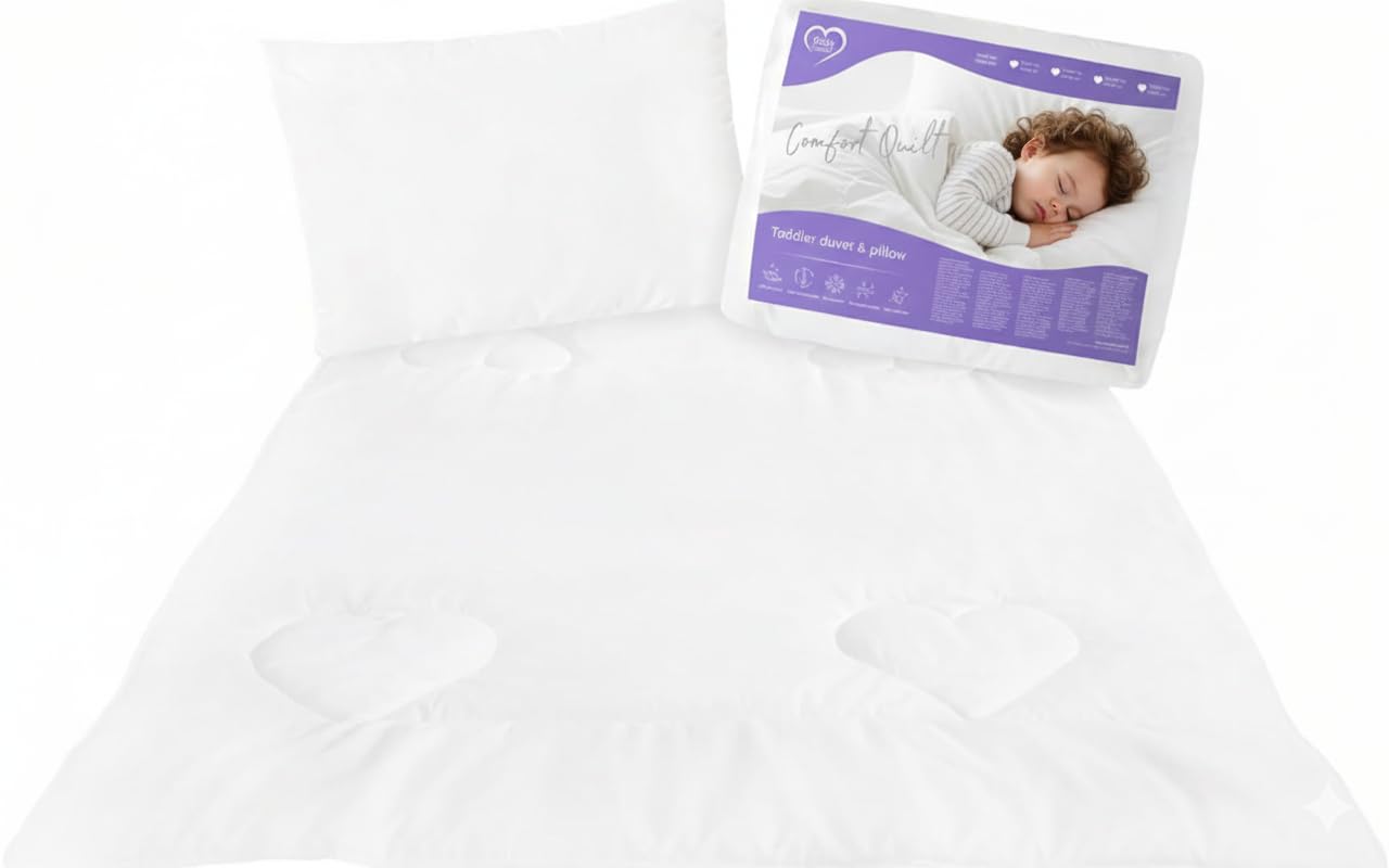 Baby Comfort 4.5 Tog Duvet Quilt 120x90 cm with Pillow fits Toddler Cot Bed 12M+