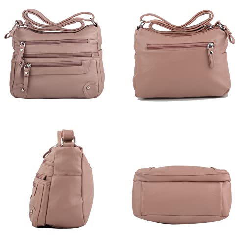 Elda 10 Pockets Crossbody Purses For Women Medium Pocketbooks Lightweight Ladies Satchel Bag Multi Pocket Shoulder Handbag #TOP2