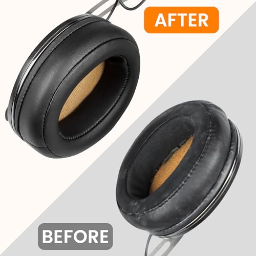 Lukvcoe Earpads para Sennheiser Momentum 2.0 (M2)/HD1, Cuero de Proteína, Espuma de Memoria de Alta Densidad, Aislamiento de Ruido, Mejorado de Graves, Restauración de Sonido, Instalación Rápida, Ergonómico, Color Negro miniatura 4