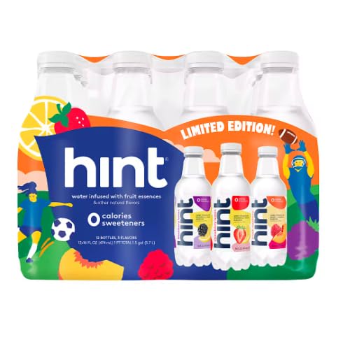 Hint Water Variety Pack Strawberry Lemon, Blackberry Lemon, Peach Raspberry, 12 pk./16 oz.