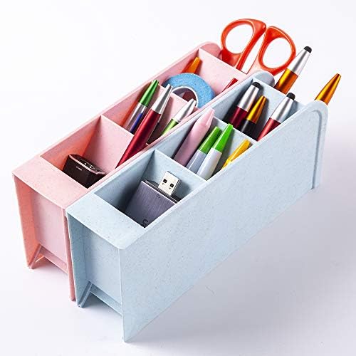 DARUITE Pen Holder for Desk, 4 Pcs Desk Tidy Organiser,Stationary Organisers Set,Pencil Pots,Storage School Classroom Office Supplies Accessories for Kids,Girls and Boys(4 Colors)