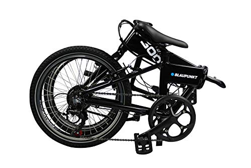 Blaupunkt Carl 300 Falt-E-Bike in Schwarz mit Dot Blue Lenkertasche