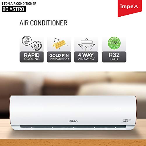 Image of Impex 1 Ton 3 Star Dual Inverter Split AC (Copper,i10 Astro,White)